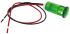 APEM Green Panel Mount Indicator, 24V dc, 12mm Mounting Hole Size, Lead Wires Termination
