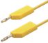 Cable de prueba con conector de 4 mm  Hirschmann de color Amarillo, Macho-Macho, 30 V ac, 60V dc, 32A, 2m