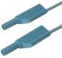 Cable de prueba con conector de 4 mm  Hirschmann de color Azul, Macho-Macho, 1000V ac/dc, 32A, 2m
