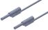 Hirschmann Test & Measurement 2 mm Connector Test Lead, 10A, 1000V ac/dc, Grey, 500mm Lead Length