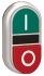 Attuatore pulsante tipo Ritorno a molla LPCB7223 Lovato serie Platinum, Verde,Rosso