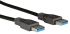 Cable USB 3.0 Roline, con A. USB A Macho, con B. USB A Macho, long. 1.8m, color Negro