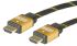 Cable HDMI Negro/Oro Roline, con. A: HDMI Ethernet Macho, con. B: HDMI Ethernet Macho, long. 2m