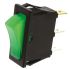 Billenőkapcsoló megvilágított Zöld Egypólusú egy áramkörös (SPST), Be-nincs-ki, 20 A, +125°C 30mm 11mm