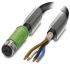 菲尼克斯电气 传感器执行器电缆, M12转无终端接头, 3m长, 聚氨酯 PUR黑色护套, SAC-4P-FST/ 3.0-PUR SH SCO系列 1424113