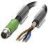 菲尼克斯电气 传感器执行器电缆, M12转无终端接头, 3m长, PUR黑色护套, SAC-4P-MST/ 3.0-PUR SH SCO系列 1424121