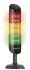 Werma Kompakt Signal Tower With Buzzer, 24 V dc, 3 Light Elements, Red/Green/Yellow, Base Mount