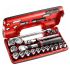 Facom 21-Piece Metric 1/2 in Standard Socket Set with Ratchet, 6 point