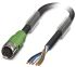 Phoenix Contact Straight Female 5 way M12 to Unterminated Sensor Actuator Cable, 3m
