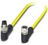 Phoenix Contact Straight Female 3 way M8 to Right Angle Male 3 way M8 Sensor Actuator Cable, 1.5m