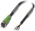 Phoenix Contact Straight Female 3 way M8 to Unterminated Sensor Actuator Cable, 1.5m