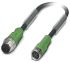 Phoenix Contact Straight Female M8 to Straight Male M12 Sensor Actuator Cable, 4 Core, PUR, 3m