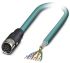 Phoenix Contact Cat5 Straight Female M12 to Unterminated Ethernet Cable, Blue PUR Sheath, 10m
