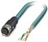 Phoenix Contact Cat5 Straight Female M12 to Unterminated Ethernet Cable, Blue, 2m