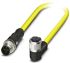 Phoenix Contact Right Angle Female 5 way M12 to Straight Male 5 way M12 Sensor Actuator Cable, 1.5m