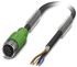 Phoenix Contact SAC-4P- 1.5-PUR/M12FS SH Straight Female M12 to Unterminated Sensor Actuator Cable, PUR, 1.5m