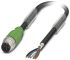 Phoenix Contact Straight Male 5 way M12 to Unterminated Sensor Actuator Cable, 1.5m