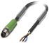 Phoenix Contact Male M8 to Free End Sensor Actuator Cable, Polyurethane PUR, 1.5m