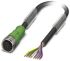 Phoenix Contact Straight Female 8 way M12 to Unterminated Sensor Actuator Cable, 1.5m
