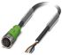 Phoenix Contact Straight Female M12 to Free End Sensor Actuator Cable, PUR, 10m
