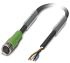 Phoenix Contact Straight Female 4 way M8 to Unterminated Sensor Actuator Cable, 10m