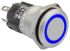 EAO 82 Series Illuminated Push Button Switch, Momentary, Panel Mount, 16mm Cutout, SPDT, Blue LED, 240V, IP65, IP67
