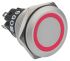 EAO 82 Single Pole Double Throw (SPDT) Momentary Red LED Push Button Switch, IP65, IP67, 22 (Dia.)mm, Panel Mount, 12V
