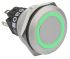 EAO 82 Series Illuminated Momentary Push Button Switch, Panel Mount, SPDT, 22.3mm Cutout, Green LED, 240V, IP65, IP67