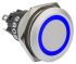 EAO 82 Series Illuminated Push Button Switch, Momentary, Panel Mount, 22.3mm Cutout, SPDT, Blue LED, 240V, IP65, IP67