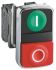 Schneider Electric Harmony XB4 Series Green, Red Rectangular Push Button Head, Momentary Actuation, 22mm Cutout