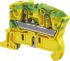 Entrelec ZK4 Series Green, Yellow Standard Din Rail Terminal, 4mm², Single-Level, Spring Clamp Termination
