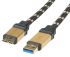 Roline Male USB A to Male Micro USB B Cable, USB 3.0, 800mm