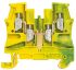 Průchodková svorkovnice, řada: 371, 300 V (CSA), 300 V (UL), 500 V (IEC) Zelená, žlutá, Zašroubování