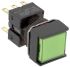 Omron, A16 Illuminated Green Square Push Button, DPDT-NO/NC, 16mm Alternate PCB Pin