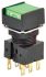 Omron A16 Green Illuminated Push Button, 16mm Cutout, Momentary Actuation, DPDT-NO/NC, Square Style