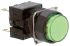 Omron A16 Green Illuminated Push Button, 16mm Cutout, Alternate Actuation, DPDT-NO/NC, Round Style