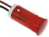 Apem Red Flashing LED Panel Mount Indicator, 12V dc, 12mm Mounting Hole Size, Lead Wires Termination