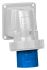 Legrand, P17 Tempra Pro IP66, IP67 Blue Wall Mount 2P + E Right Angle Industrial Power Socket, Rated At 16A, 230 V