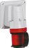 Legrand, P17 Tempra Pro IP44 Red Wall Mount 3P + E Right Angle Industrial Power Plug, Rated At 32A, 415 V