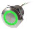 RS PRO Capacitive Switch Latching NC,Illuminated, Green, IP68 Brass