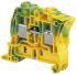 Entrelec ZS25 Series Green/Yellow Standard Din Rail Terminal, 16mm², Single-Level, Screw Termination, ATEX