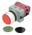 Idec Black, Green, Red Round Push Button, 22mm Momentary Screw