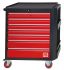 RS PRO 7 drawer Steel WheeledTool Chest, 975mm x 450mm x 890mm