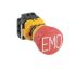 Idec XW Series Red, Yellow Emergency Stop Push Button, 2NC, 22mm Cutout, Panel Mount