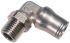 Legris LF3600 Series Elbow Threaded Adaptor, R 1/8 Male to Push In 8 mm, Threaded-to-Tube Connection Style