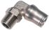 Legris LF3600 Series Elbow Threaded Adaptor, R 3/8 Male to Push In 10 mm, Threaded-to-Tube Connection Style