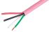 Cable Power 4 Core Speaker Cable, 1.5 mm² CSA, 7.5mm od, 50m, Pink