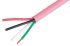 Cable Power 300m Pink 4 Core Multicore Speaker Cable, 1.5 mm² CSA Low Smoke Zero Halogen (LSZH) in PE Insulation