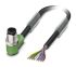 Phoenix Contact SAC-8P-M12MR Right Angle Male M12 to Sensor Actuator Cable, 8 Core, PUR, 3m