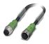 Phoenix Contact SAC-8P-M12MS Straight Male M12 to Straight Female M12 Sensor Actuator Cable, 8 Core, PUR, 3m